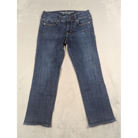 American Eagle Outfitters Denim - American Eagle Jeans Womens 8 Blue Artist Crop Low Rise Med Wash Stretch Denim
